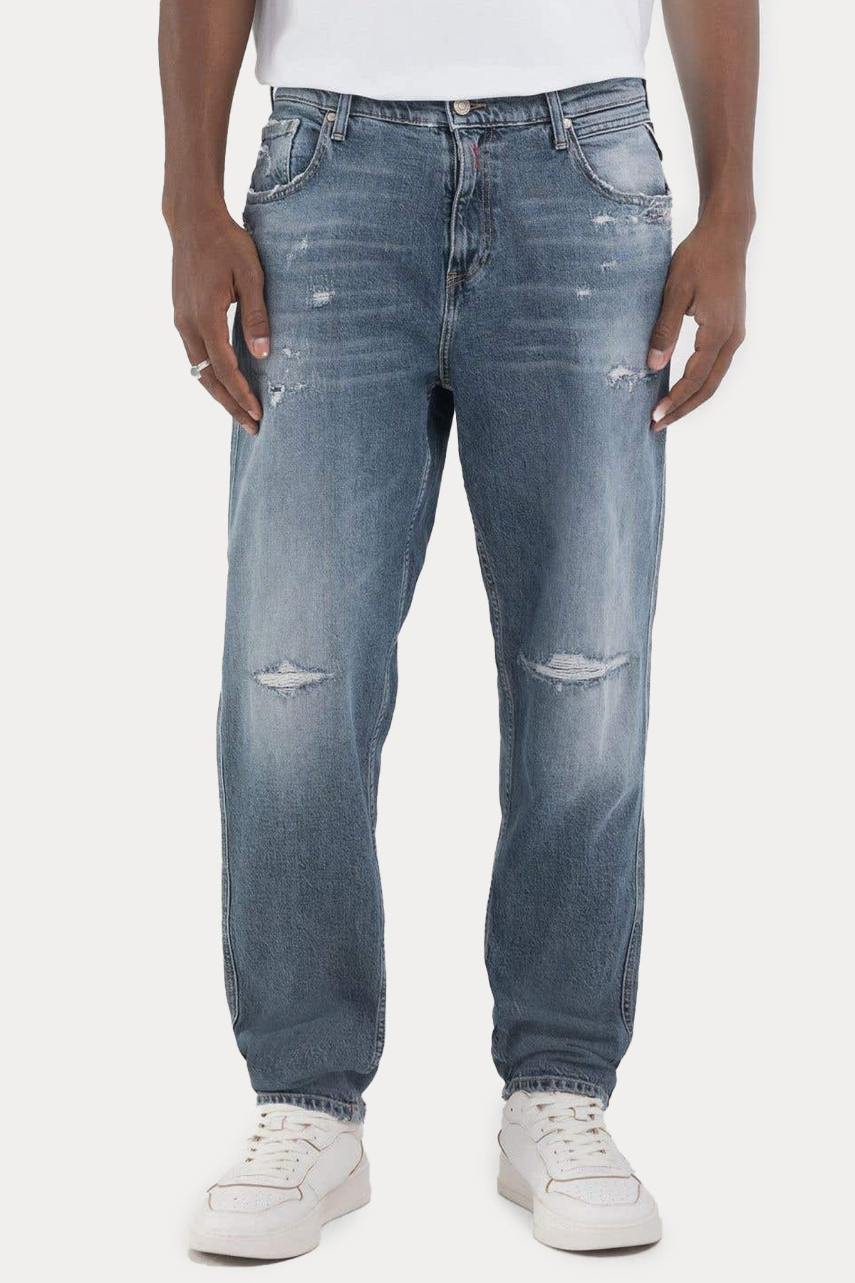 Replay Sandot Tapered Fit Yıkamalı Jeans