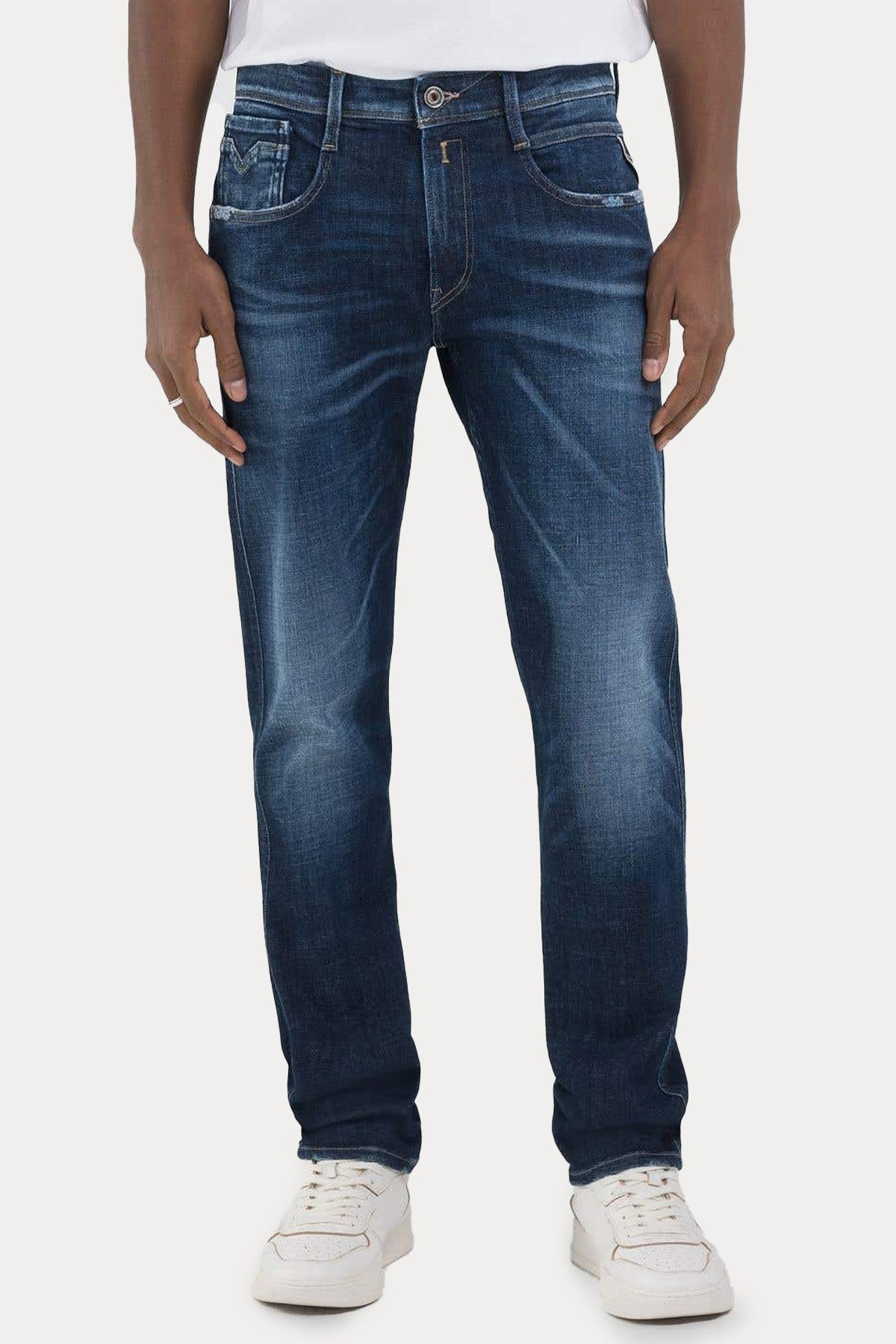 Replay Anbass Slim Fit Yıkamalı Streç Jeans