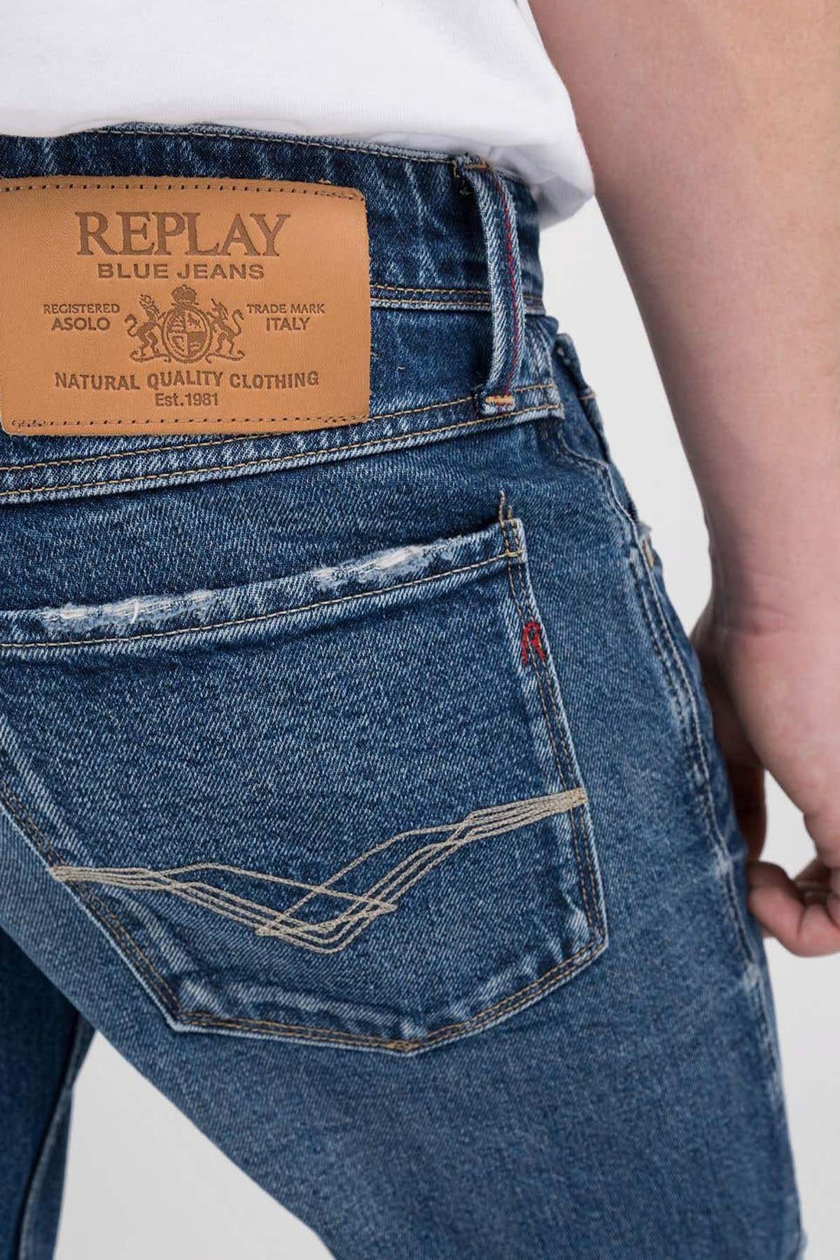 Replay Anbass Slim Fit Yıkamalı Jeans