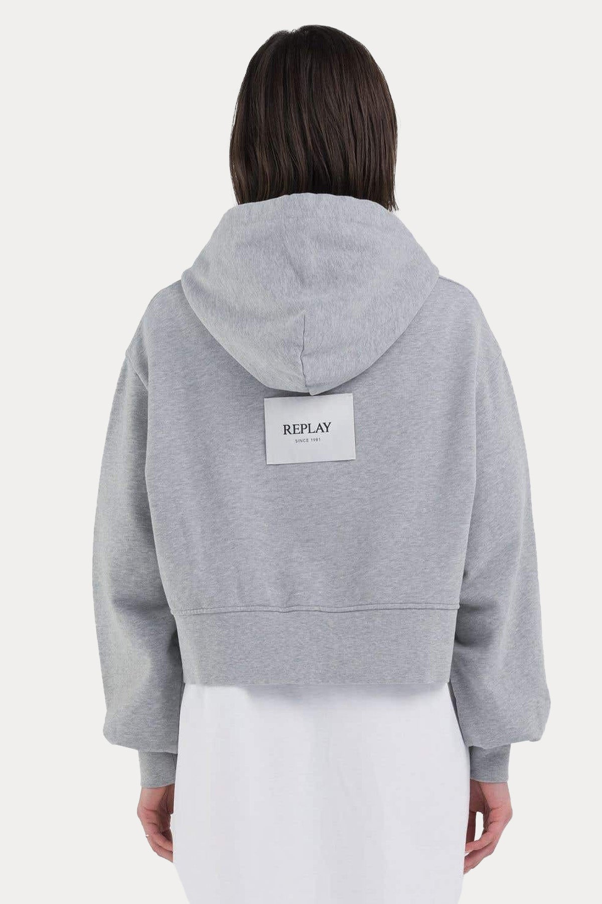 Replay Kapüşonlu Crop Sweatshirt