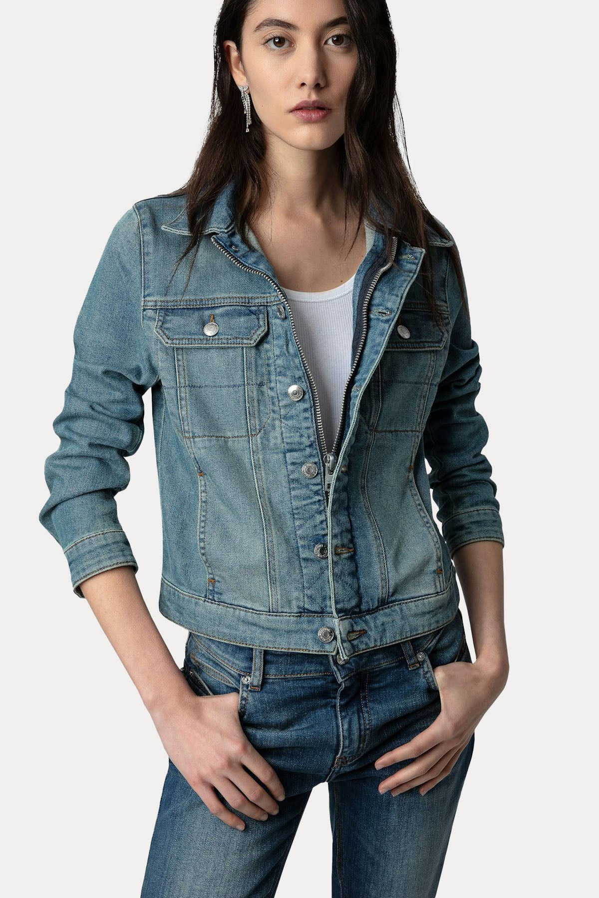 Zadig & Voltaire Spor Cepli Denim Ceket