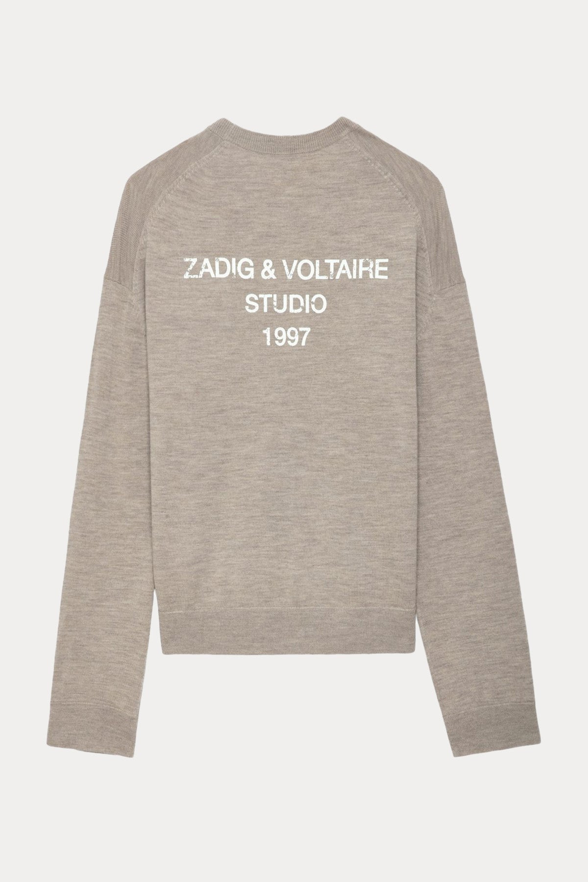 Zadig & Voltaire Loose Fit Sırtta Logolu İnce Örgü Yün Triko