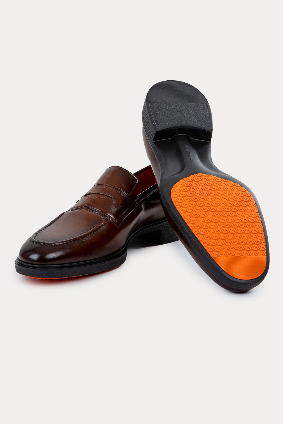 Santoni Ultra Hafif Taban Deri Loafer Ayakkabı