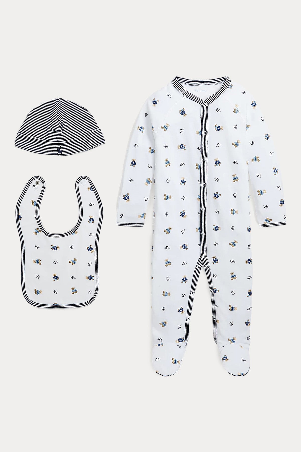 Polo Ralph Lauren Kids 3 Aylık Erkek Bebek Polo Bear Tulum Set