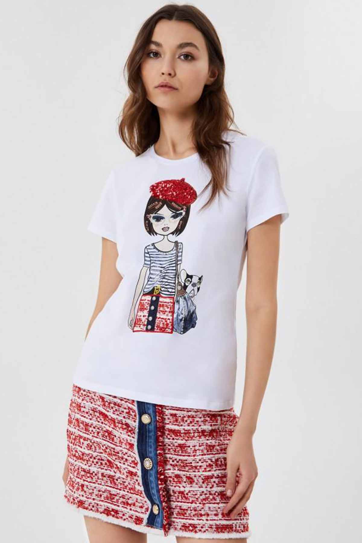 Liu Jo Grafikli Yuvarlak Yaka T-shirt-Libas Trendy Fashion Store