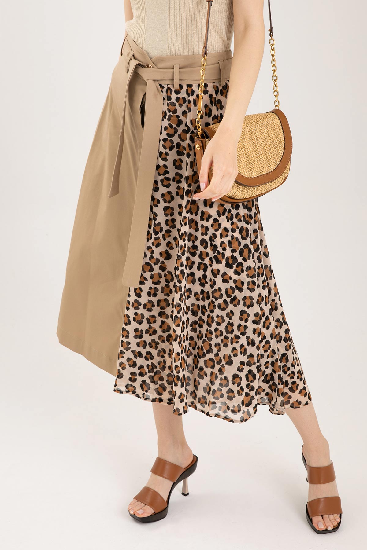 Liu Jo Leopar Desenli Midi Etek-Libas Trendy Fashion Store