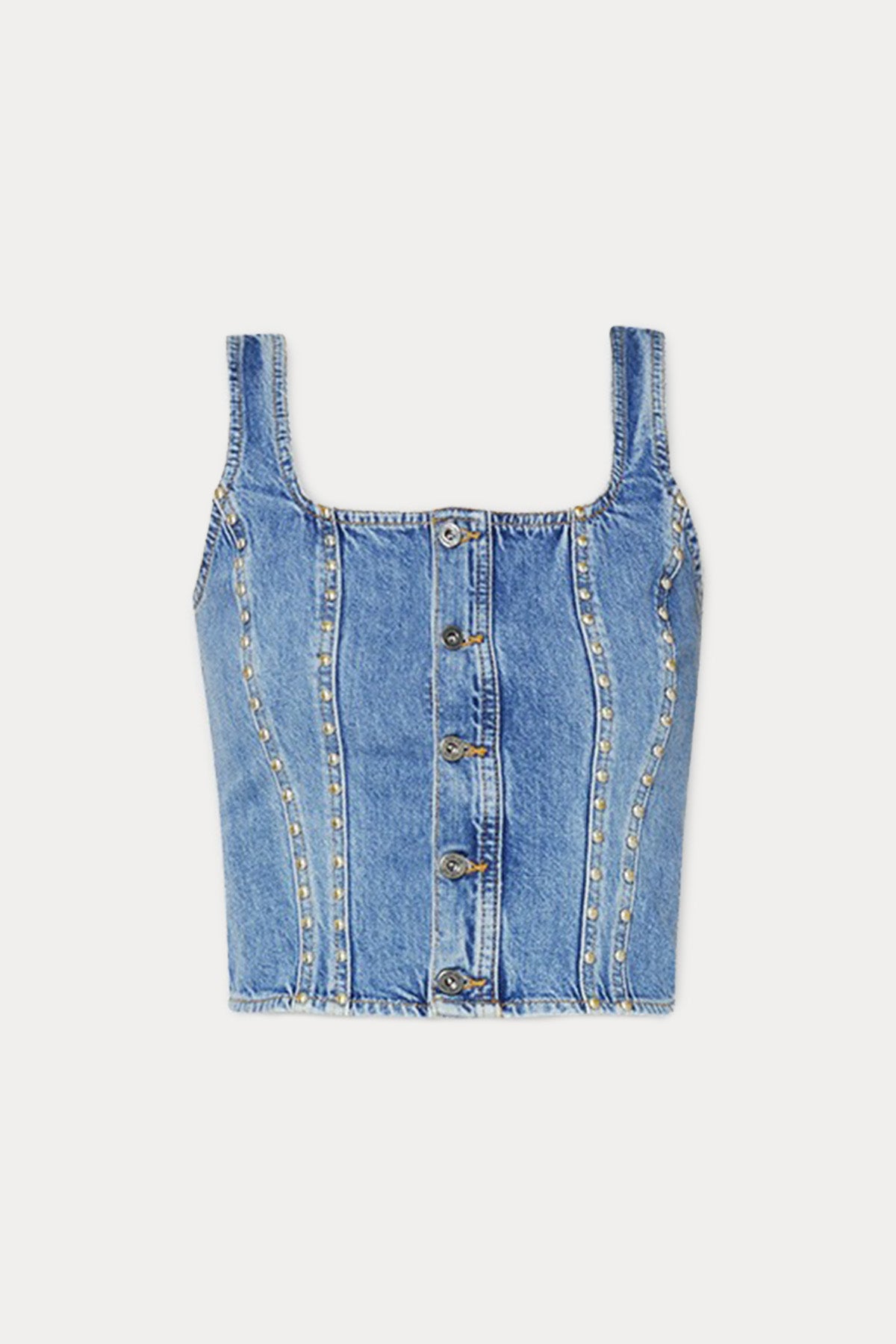 Liu Jo Denim Kolsuz Crop Bluz