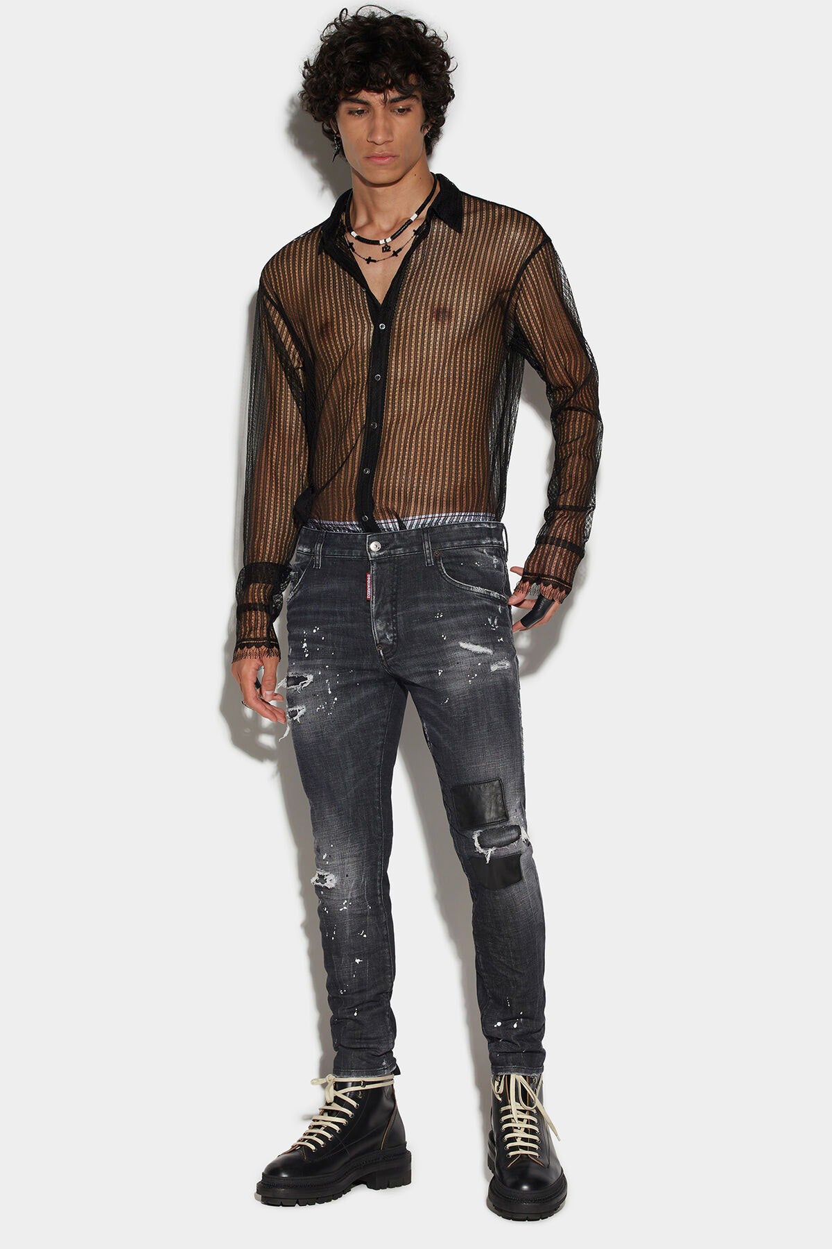 Dsquared Skater Yamalı Slim Fit Jeans-Libas Trendy Fashion Store