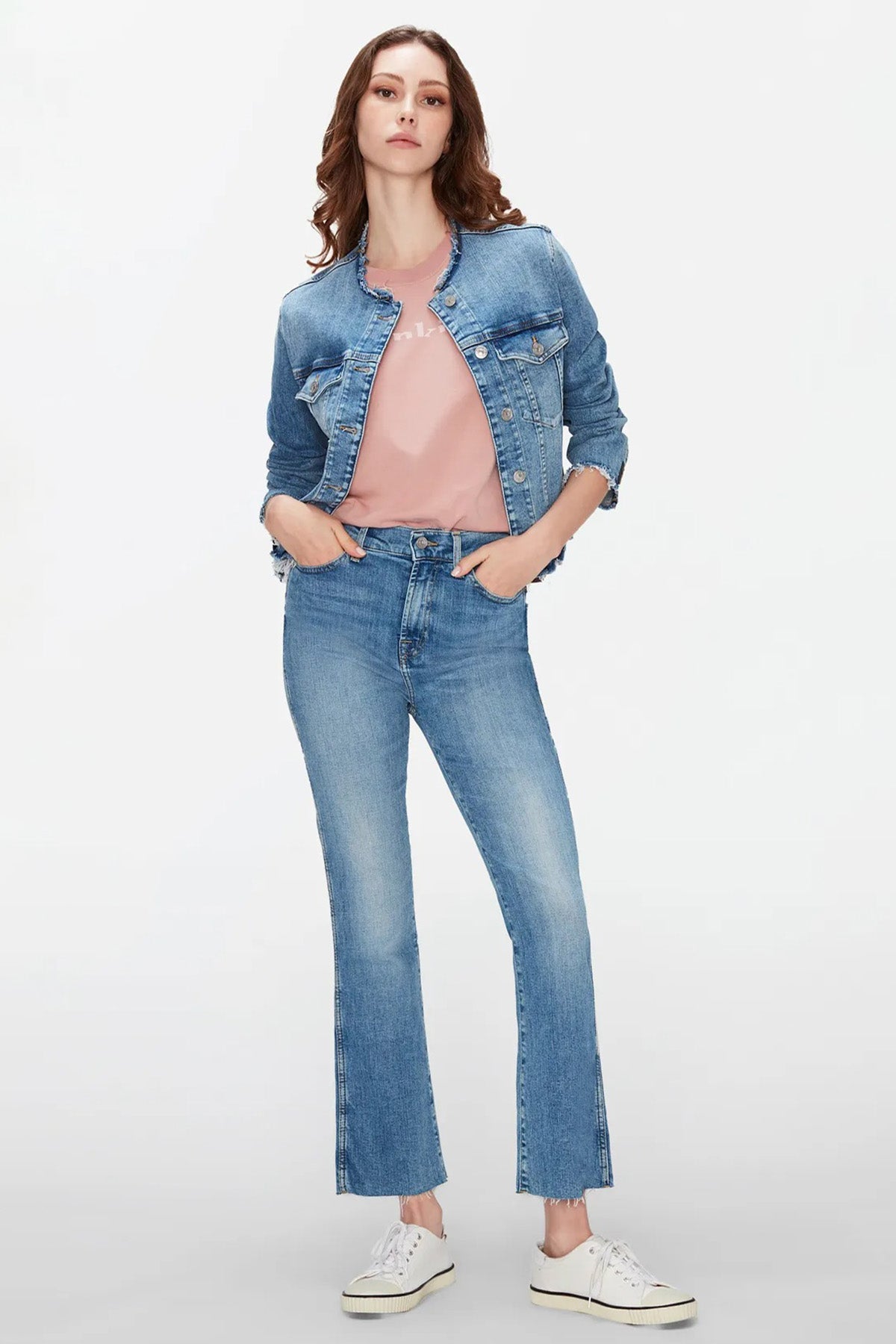 7 For All Mankind Kapak Cepli Streç Denim Ceket-Libas Trendy Fashion Store