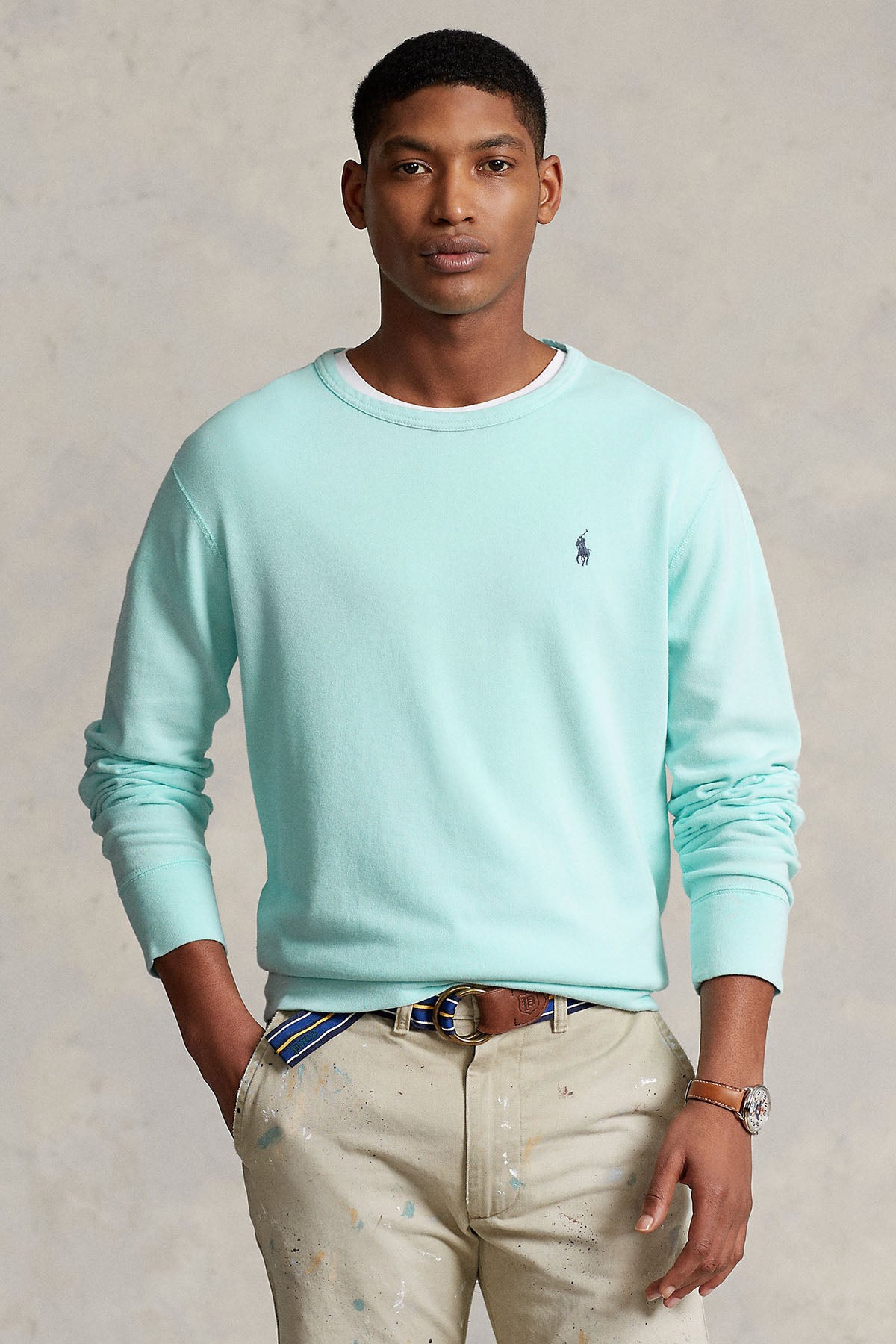 Polo Ralph Lauren Yuvarlak Yaka Yıkamalı İçi Şardonlu Sweatshirt-Libas Trendy Fashion Store